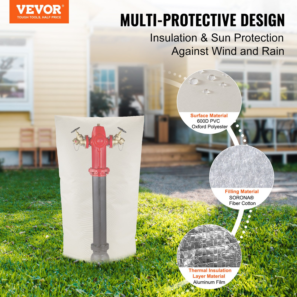VEVOR - Cubierta para bomba de pozo de fibra de algodón 20'' de ancho x 34'' de alto 600D PVC