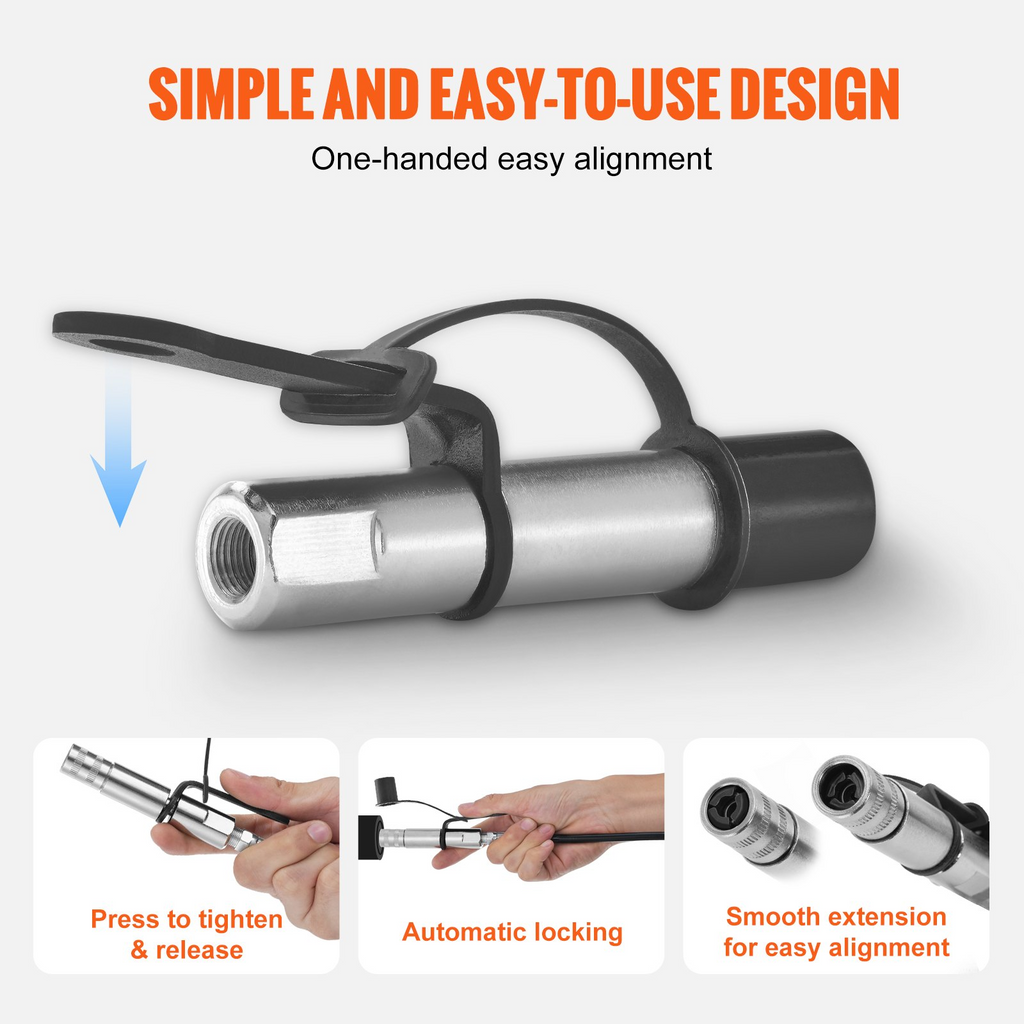 Acoplador para pistola de engrase VEVOR alta presión de 10 000 PSI