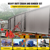 Kit de amarre de cadena VEVOR de 5/16" con capacidad de carga de trabajo de 6600 libras y dos ganchos de agarre incluye (4) amarres de trinquete, (4) cadenas de grado 80 de 21'