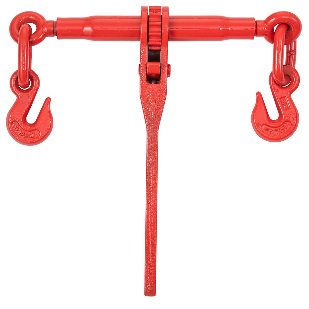 Kit de amarre de cadena VEVOR de 5/16" con capacidad de carga de trabajo de 6600 libras y dos ganchos de agarre incluye (4) amarres de trinquete, (4) cadenas de grado 80 de 21'