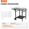 VEVOR Carrito de comedor para parrilla de exterior con estante doble