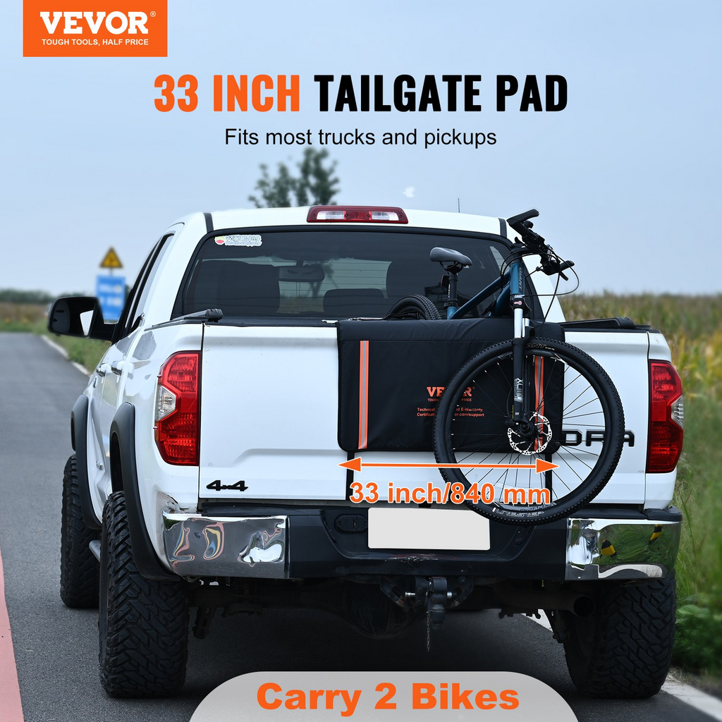 VEVOR - Almohadilla protectora para portón trasero de camioneta de 33 pulgadas para 2 bicicletas