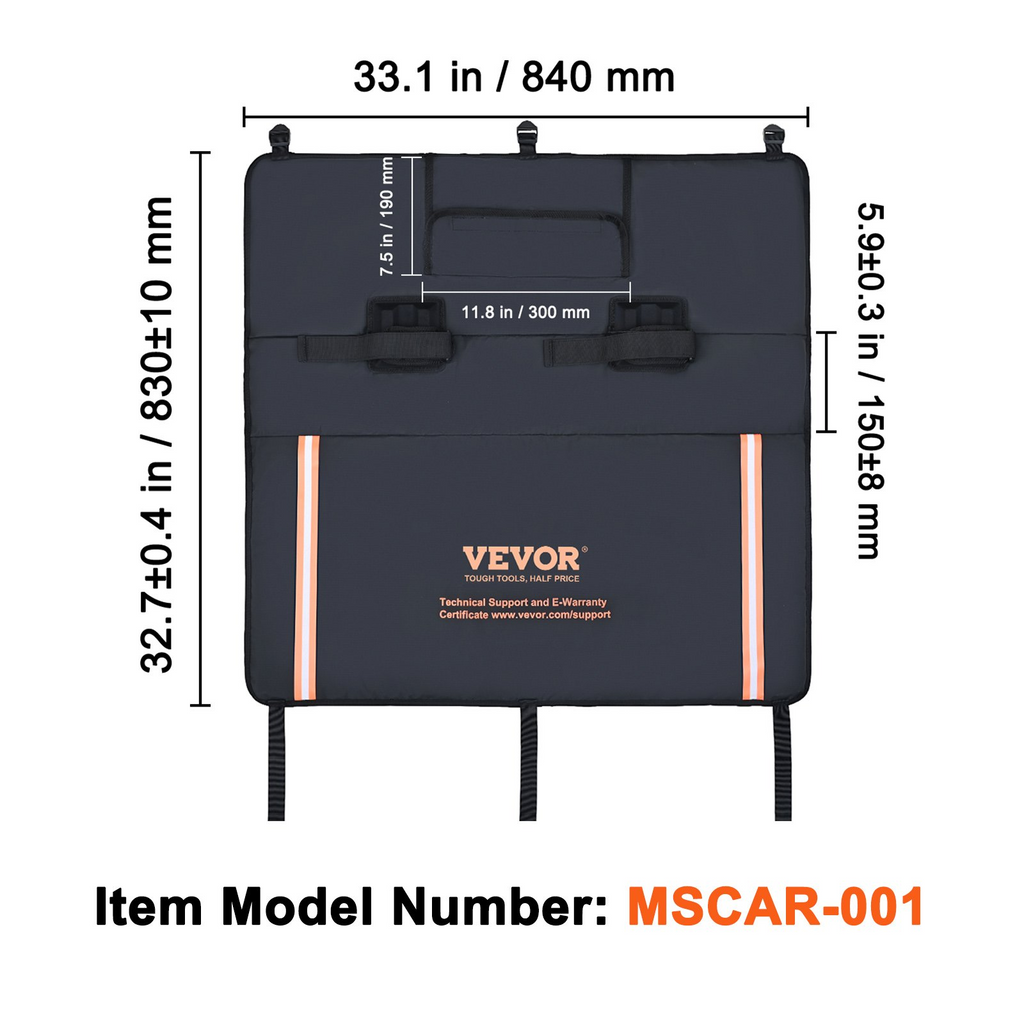 VEVOR - Almohadilla protectora para portón trasero de camioneta de 33 pulgadas para 2 bicicletas