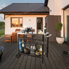 Carrito de comedor para parrilla de exterior con estante doble móvil con 2 ruedas