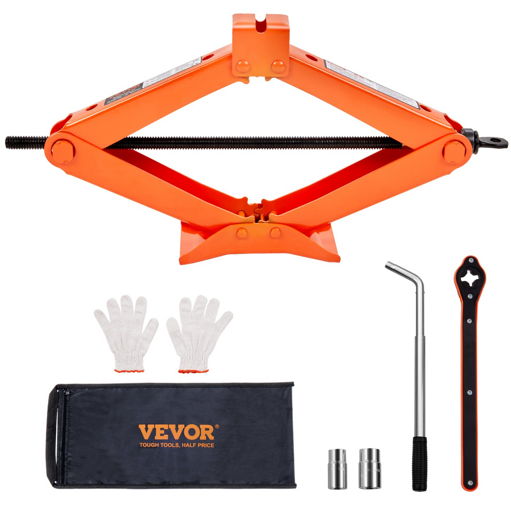 Gato de tijera VEVOR 2,5 toneladas/5512 libras rango de elevación de 3,7" a 17,1"