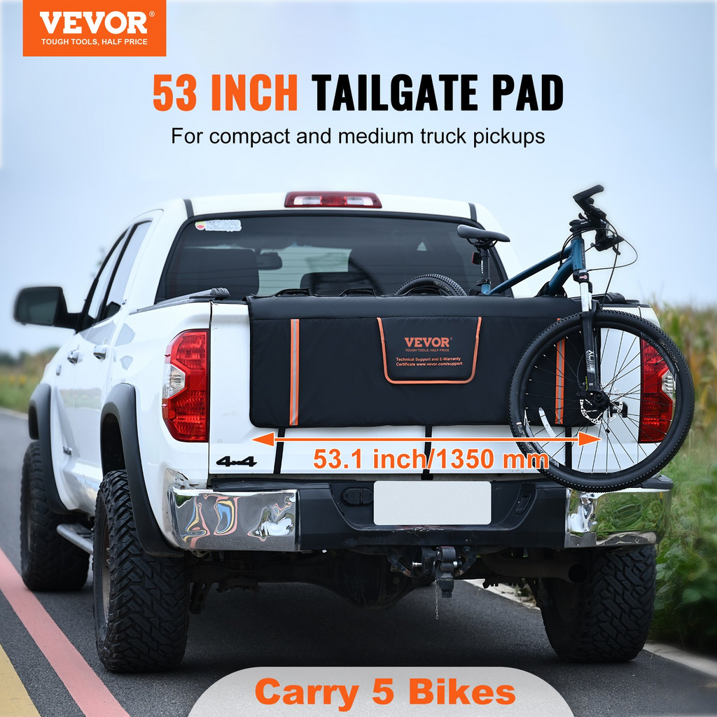 VEVOR - Almohadilla para portón trasero de camión de 53" para transportar 5 bicicletas de montaña