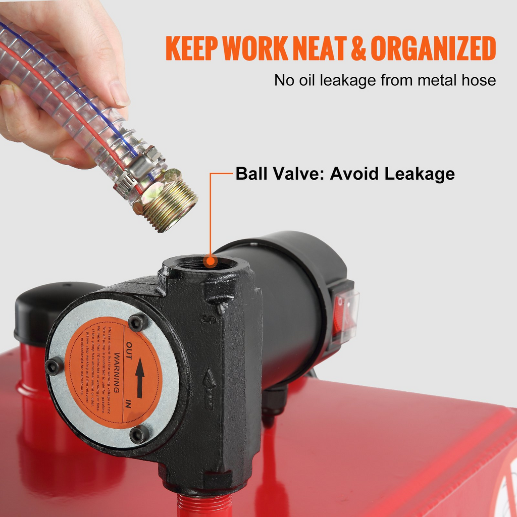 VEVOR Tanque de combustible portátil de 30 galones, 23,5 l/min, 180 W, con ruedas de bomba eléctrica, tanque de almacenamiento de transferencia de combustible para aceite lubricante diésel JH2