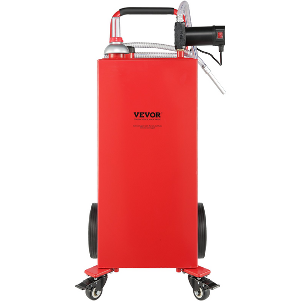 VEVOR Tanque de combustible portátil de 30 galones, 23,5 l/min, 180 W, con ruedas de bomba eléctrica, tanque de almacenamiento de transferencia de combustible para aceite lubricante diésel JH2