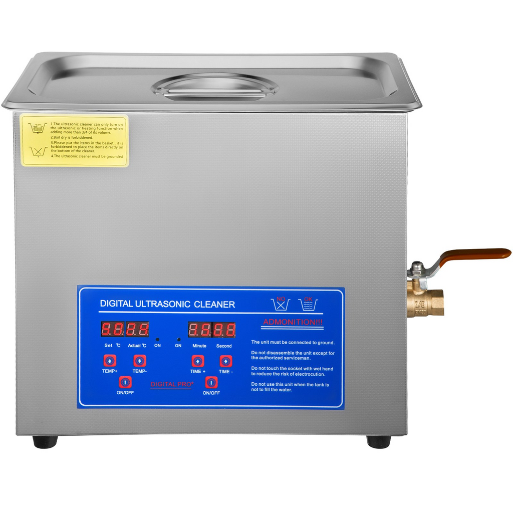 Limpiador ultrasónico comercial VEVOR 6 l de 40 kHz con temporizador digital y calentador de 110 V