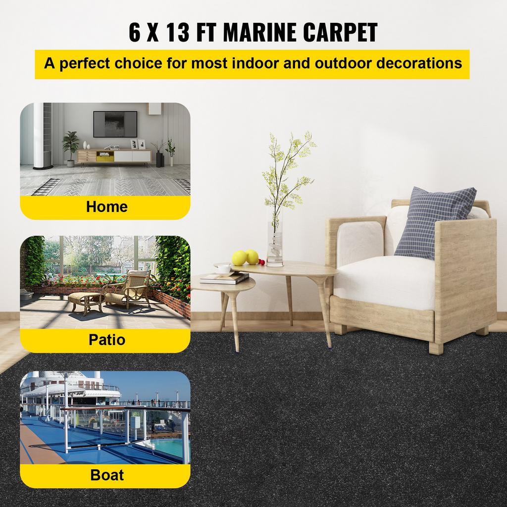 VEVOR Alfombra para barco 1,80 m x 4 m