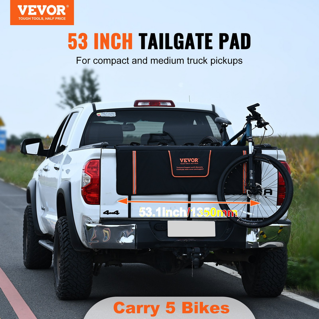VEVOR - Almohadilla protectora para portón trasero de 53 pulgadas para camioneta con capacidad para 5 bicicletas