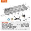 Fogón empotrable de 24 x 8 pulgadas a gas natural y propano de 120 000 BTU con quemador en H para uso en interiores o exteriores