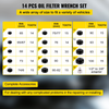 Juego de llaves de filtro de aceite VEVOR 14 piezas de 3/8"