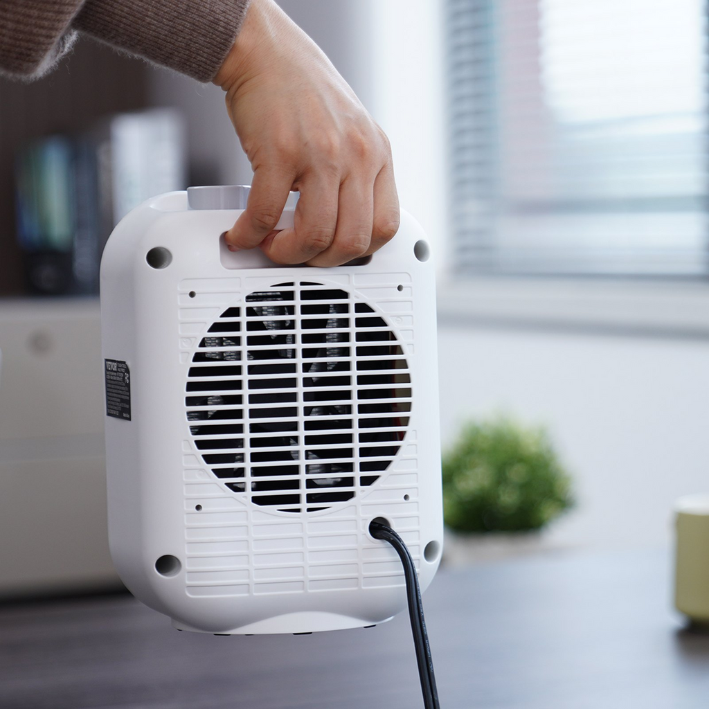 Calentador eléctrico portátil con termostato 1000 W/1500 W ventilador de cerámica silencioso ajustable de 2 niveles 9 pulgadas