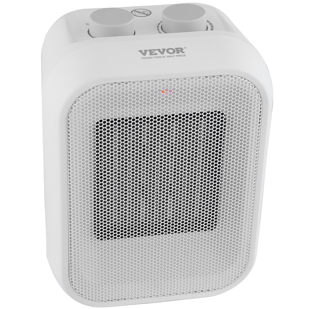 Calentador eléctrico portátil con termostato 1000 W/1500 W ventilador de cerámica silencioso ajustable de 2 niveles 9 pulgadas