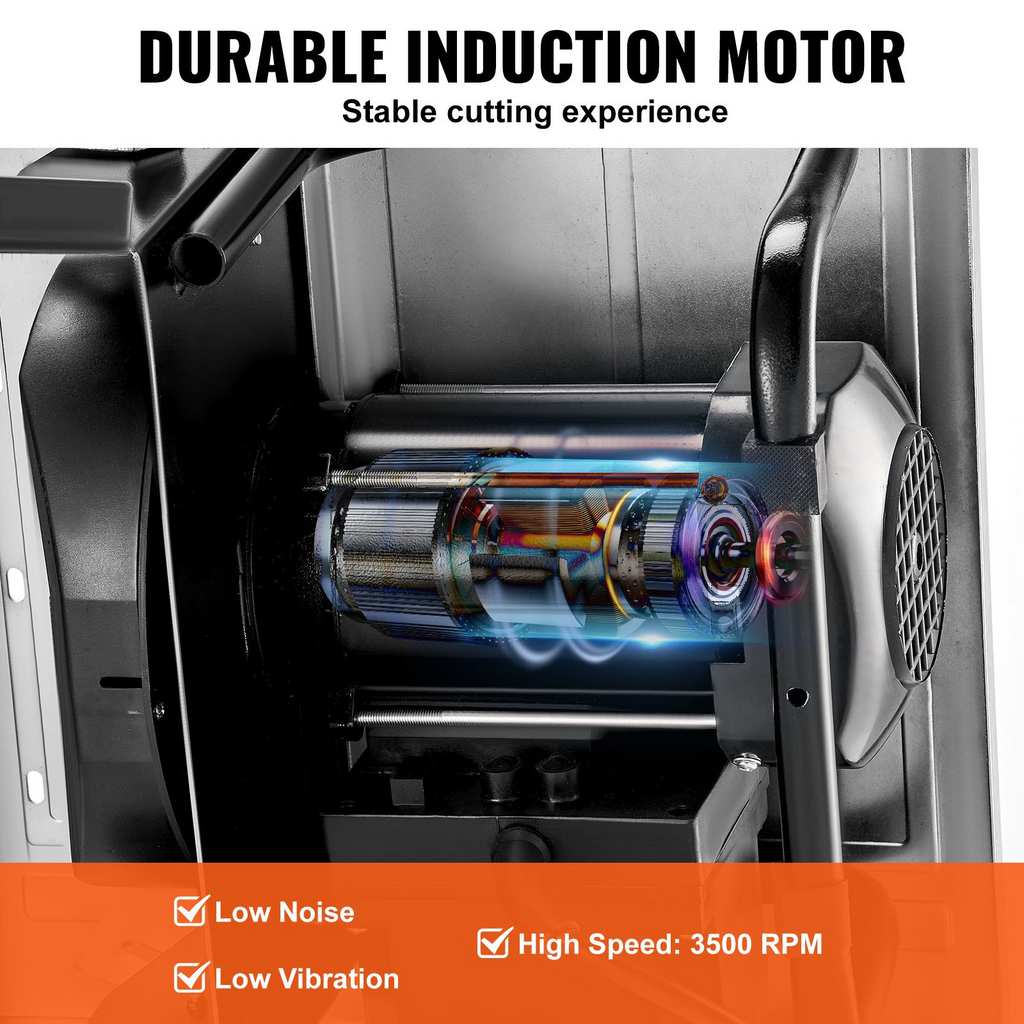 Sierra para azulejos húmeda VEVOR hoja de acero de 7 pulgadas y 65 Mn motor de inducción de 3500 RPM
