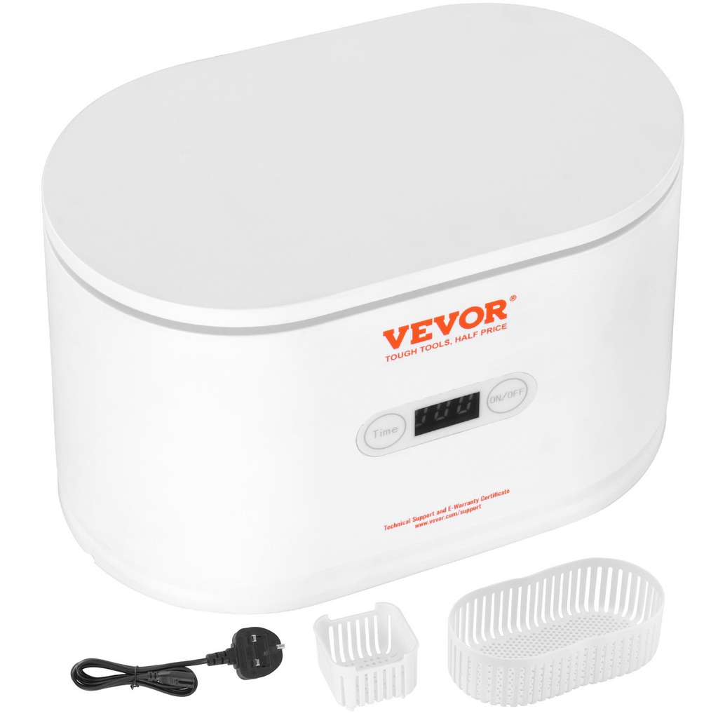 Limpiador ultrasónico de joyas VEVOR de 22 oz (650 ml) con 5 temporizadores digitales
