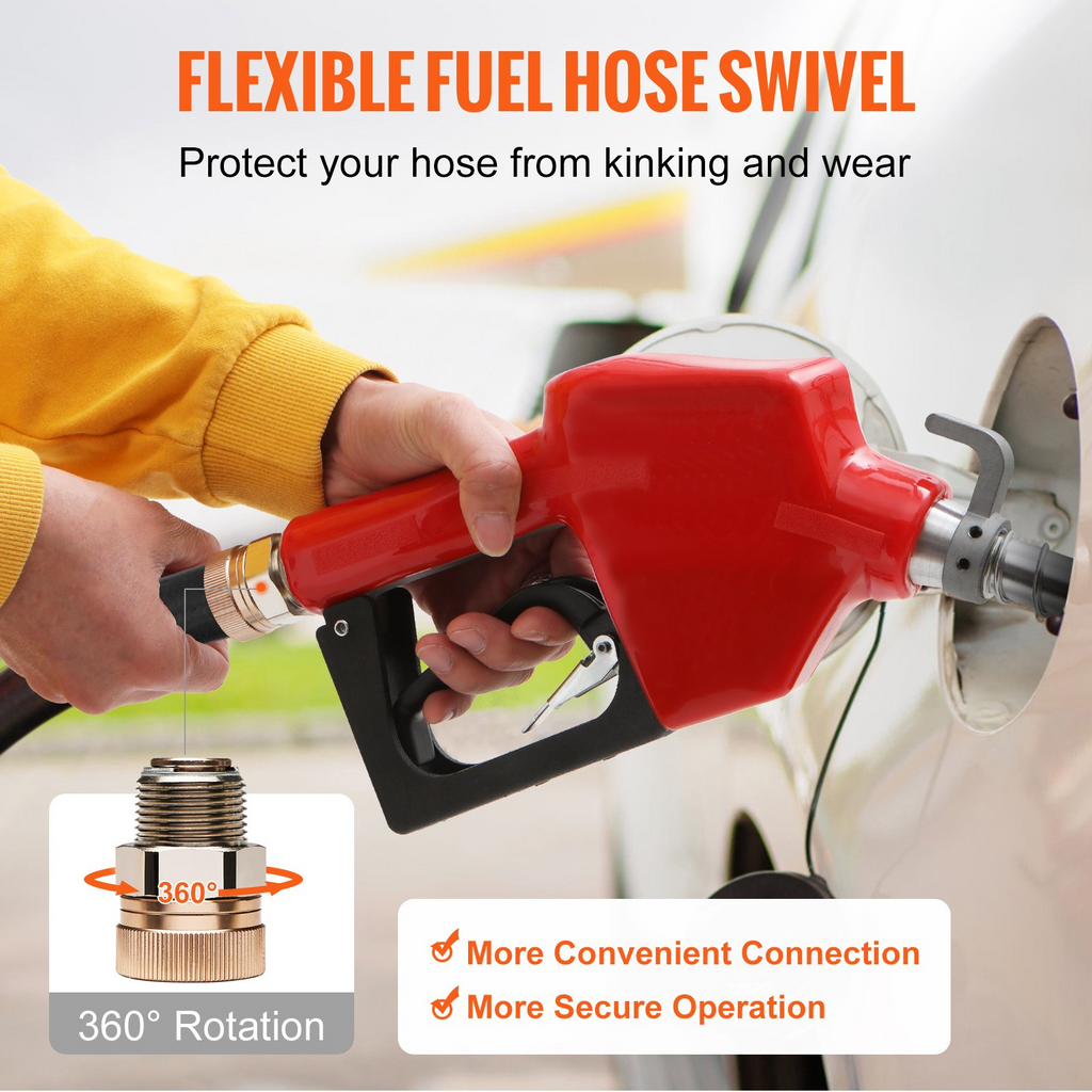 Boquilla de combustible automática VEVOR con cierre de combustible, boquilla de 3/4" NPT y 15/16" para recarga de combustible diésel  JH2
