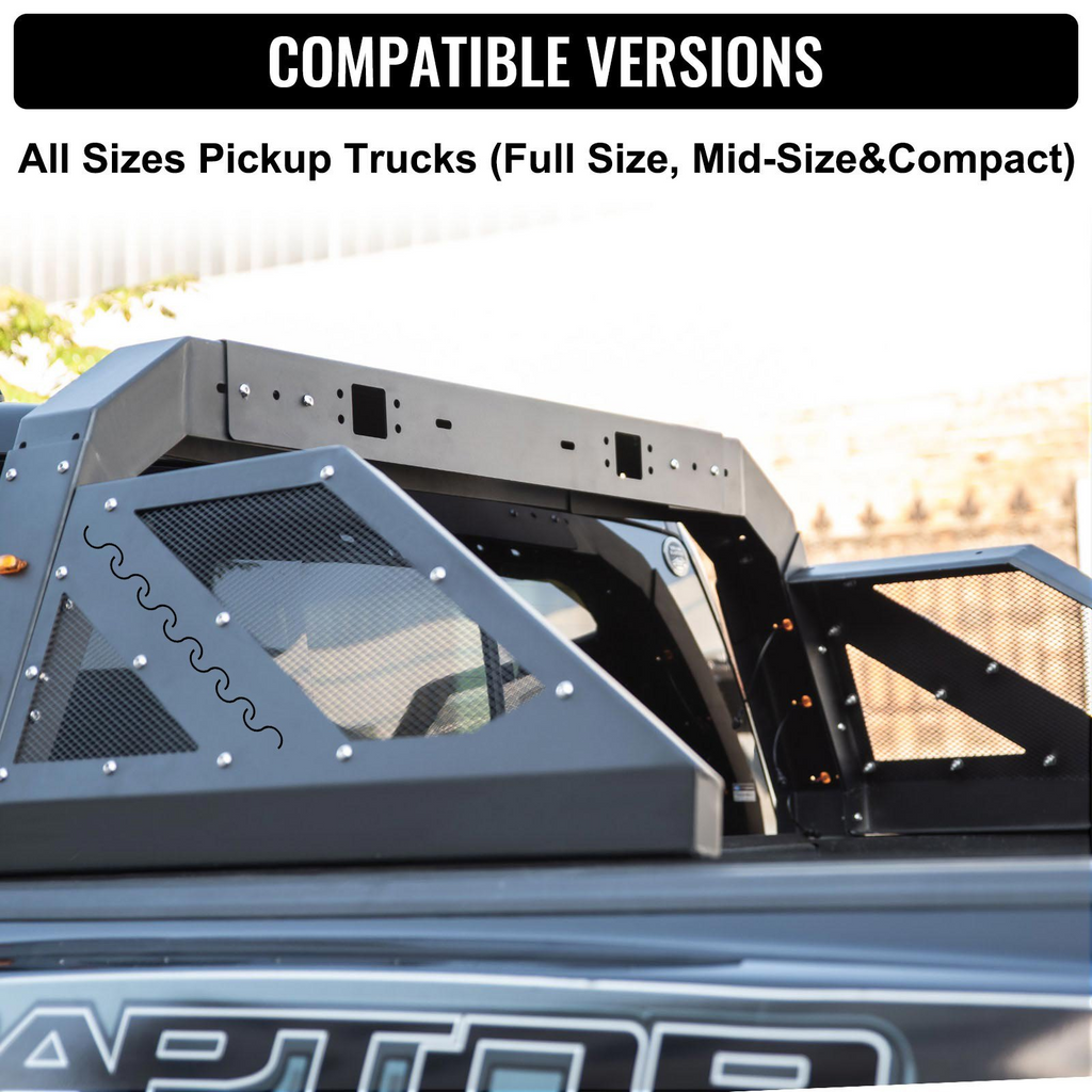 VEVOR - Barra antivuelco para camión ajustable con 6 luces laterales auxiliares de color ámbar ajuste universal para camionetas