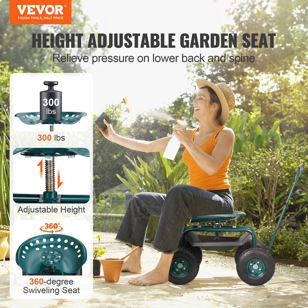 VEVOR - Carrito de jardín con ruedas