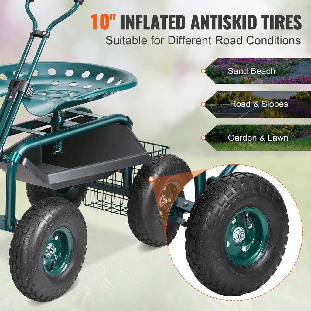 VEVOR - Carrito de jardín con ruedas