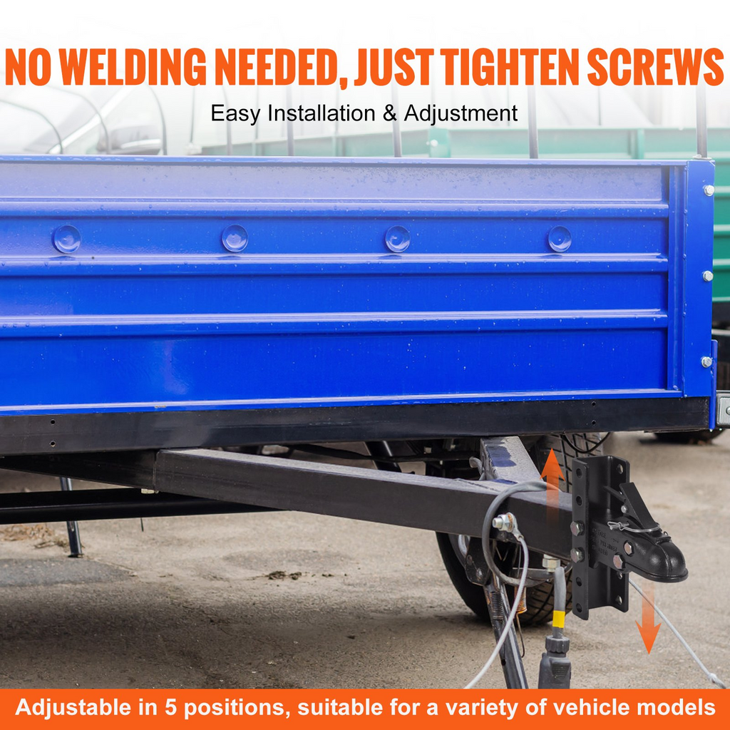 VEVOR - Kit de enganche de remolque ajustable y soporte de canal de 5 posiciones capacidad de 15 000 lb