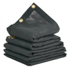 Lona de malla para camión volquete VEVOR 7,5 x 18 pies resistente revestida de PVC negra con bolsillo doble de 5,5" 18 oz