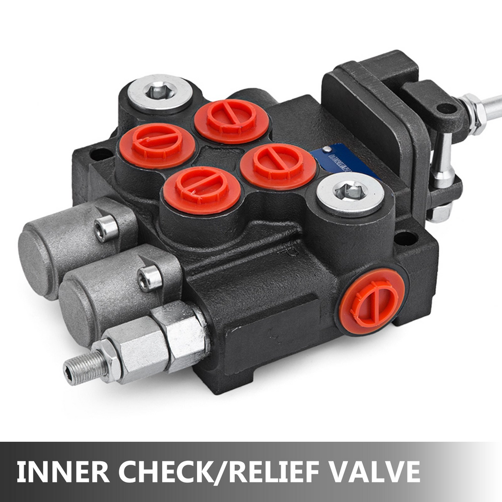 Válvula hidráulica VEVOR de control de joystick de 2 carretes control direccional hidráulico de 11 gpm de doble acción