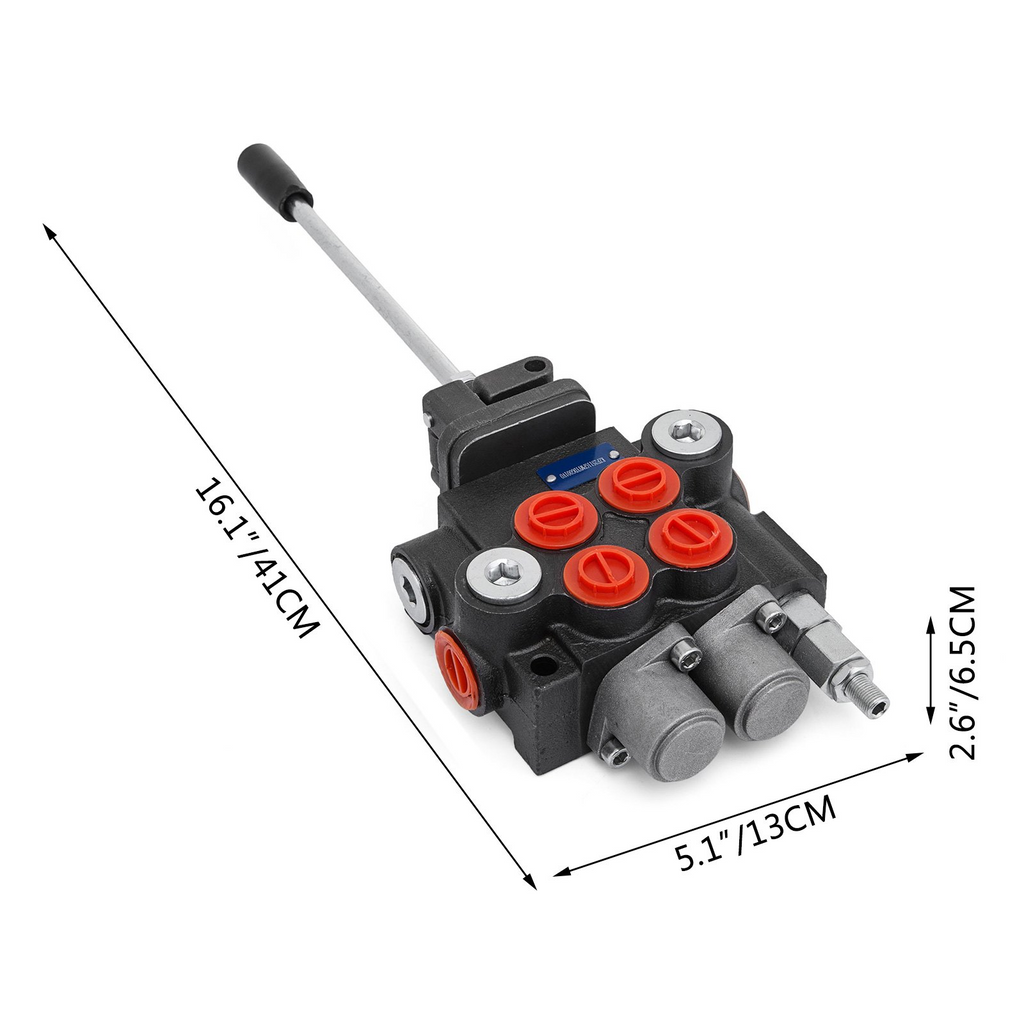 Válvula hidráulica VEVOR de control de joystick de 2 carretes control direccional hidráulico de 11 gpm de doble acción