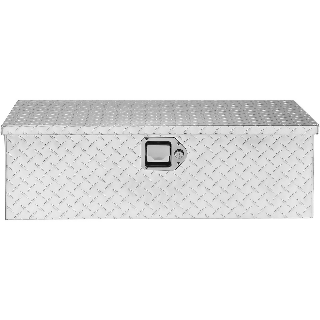 Caja de herramientas de aluminio resistente para plataforma de camión  30 x 13 x 9,6 pulgadas color plateado
