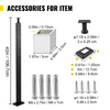 VEVOR Cable Railing Post Level Deck Stair Post 42 x 0.98 x 1.97" Cable Handrail Post Stainless Steel Brushed Finishing Deck Railing Pre-Drilled Pickets with Mounting Bracket Stair Railing Kit Black