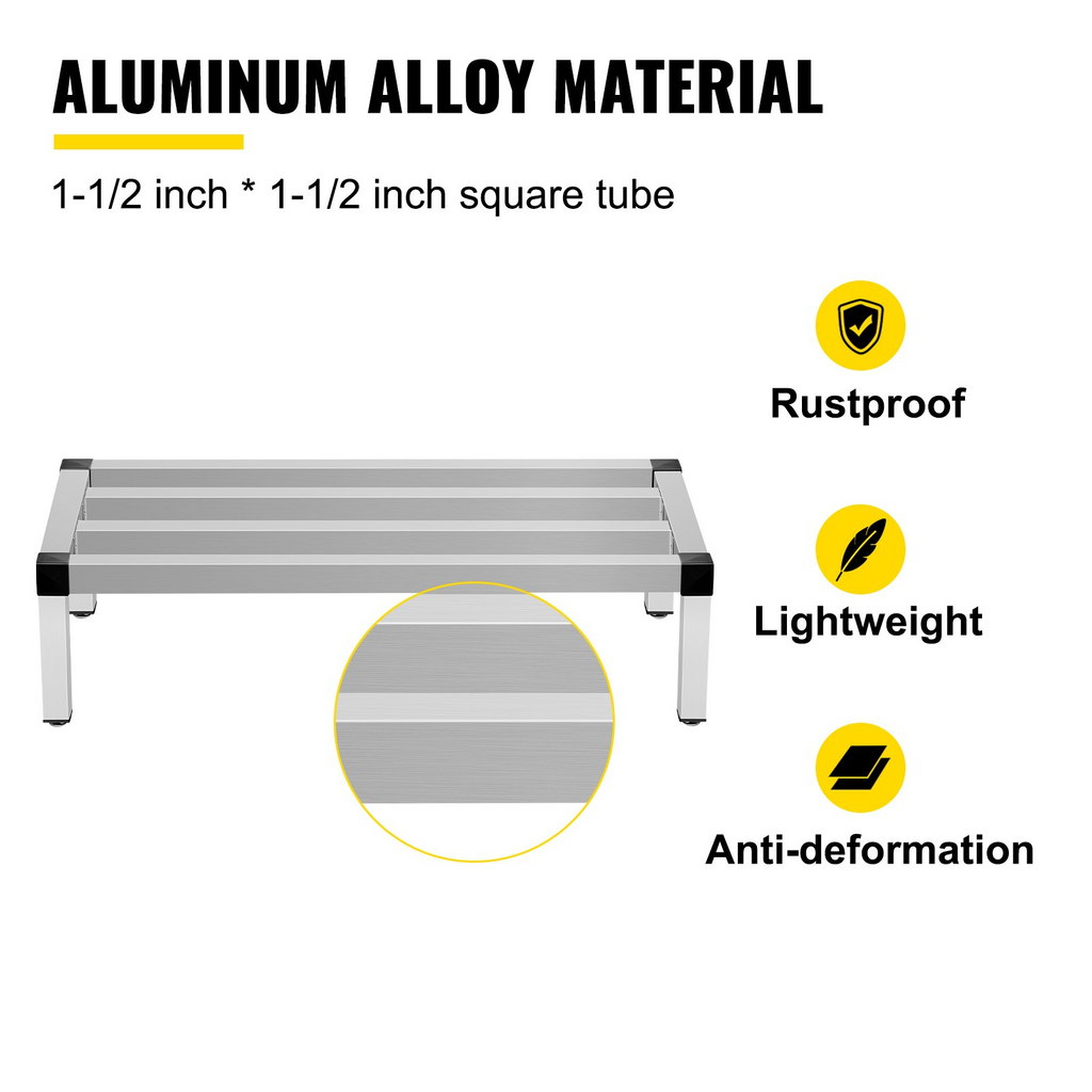 Estante de almacenamiento de aluminio VEVOR 48'' x 14'' 8'' del piso capacidad de 1000 lb