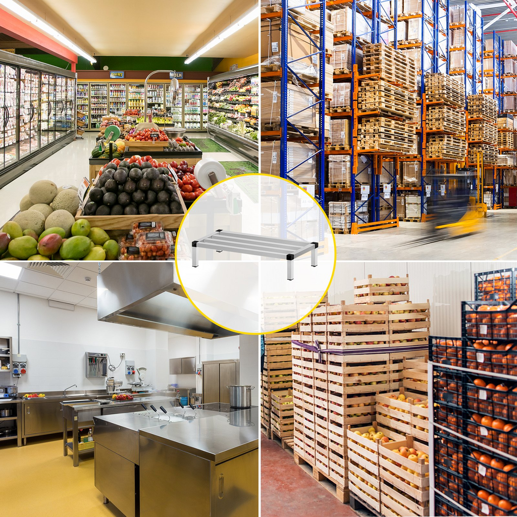 Estante de almacenamiento de aluminio VEVOR 48'' x 20'' 8'' del piso capacidad de 1500 lb