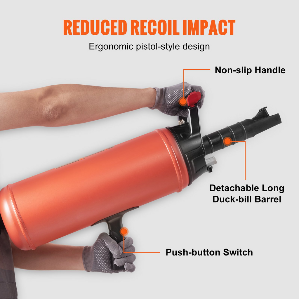 VEVOR talonador de neumáticos Bazooka de mano de 150 PSI 2,4 gal/9 L para tractores camiones vehículos todo terreno y automóviles con presión de 87-116 PSI