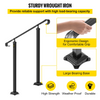 VEVOR Handrails for Outdoor Steps, Fit 1-3 Steps Wrought Iron Handrail, Outdoor Stair Railing, Adjustable Front Porch Hand Rail, Black Transitional Hand railings for Concrete Steps or Wooden Stairs