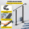 VEVOR Handrails for Outdoor Steps, Fit 1-3 Steps Wrought Iron Handrail, Outdoor Stair Railing, Adjustable Front Porch Hand Rail, Black Transitional Hand railings for Concrete Steps or Wooden Stairs