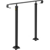 VEVOR Handrails for Outdoor Steps, Fit 1-3 Steps Wrought Iron Handrail, Outdoor Stair Railing, Adjustable Front Porch Hand Rail, Black Transitional Hand railings for Concrete Steps or Wooden Stairs