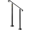 VEVOR Handrails for Outdoor Steps, Fit 1-3 Steps Wrought Iron Handrail, Outdoor Stair Railing, Adjustable Front Porch Hand Rail, Black Transitional Hand railings for Concrete Steps or Wooden Stairs