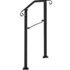 VEVOR Handrails for Outdoor Steps, Fit 1 or 2 Steps Outdoor Stair Railing, Arch#1 Wrought Iron Handrail, Flexible Porch Railing, Black Transitional Handrails for Concrete Steps or Wooden Stairs