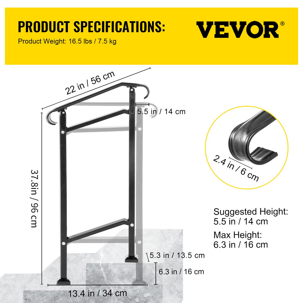 Pasamanos de escalera para exteriores VEVOR