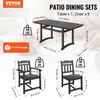 VEVOR Juego de comedor para patio de 7 piezas