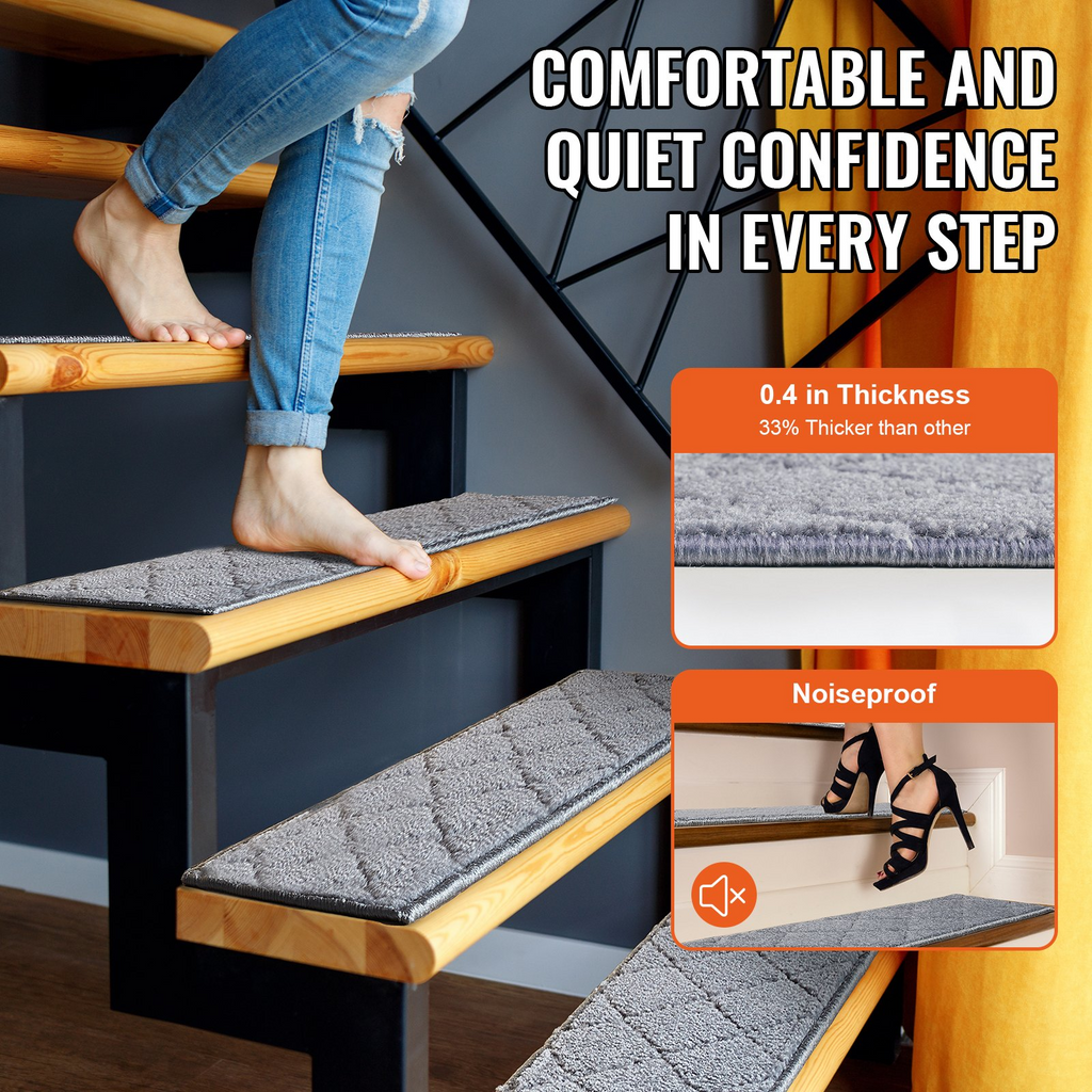 VEVOR - Alfombra antideslizante para escaleras de 23 x 71 cm para interiores