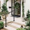 VEVOR Outdoor Stair Railing Kit, 3 FT Handrails 1-3 Steps, Adjustable Angle Black Aluminum Stair Hand Rail for The Elderly, Handrails for Outdoor Steps