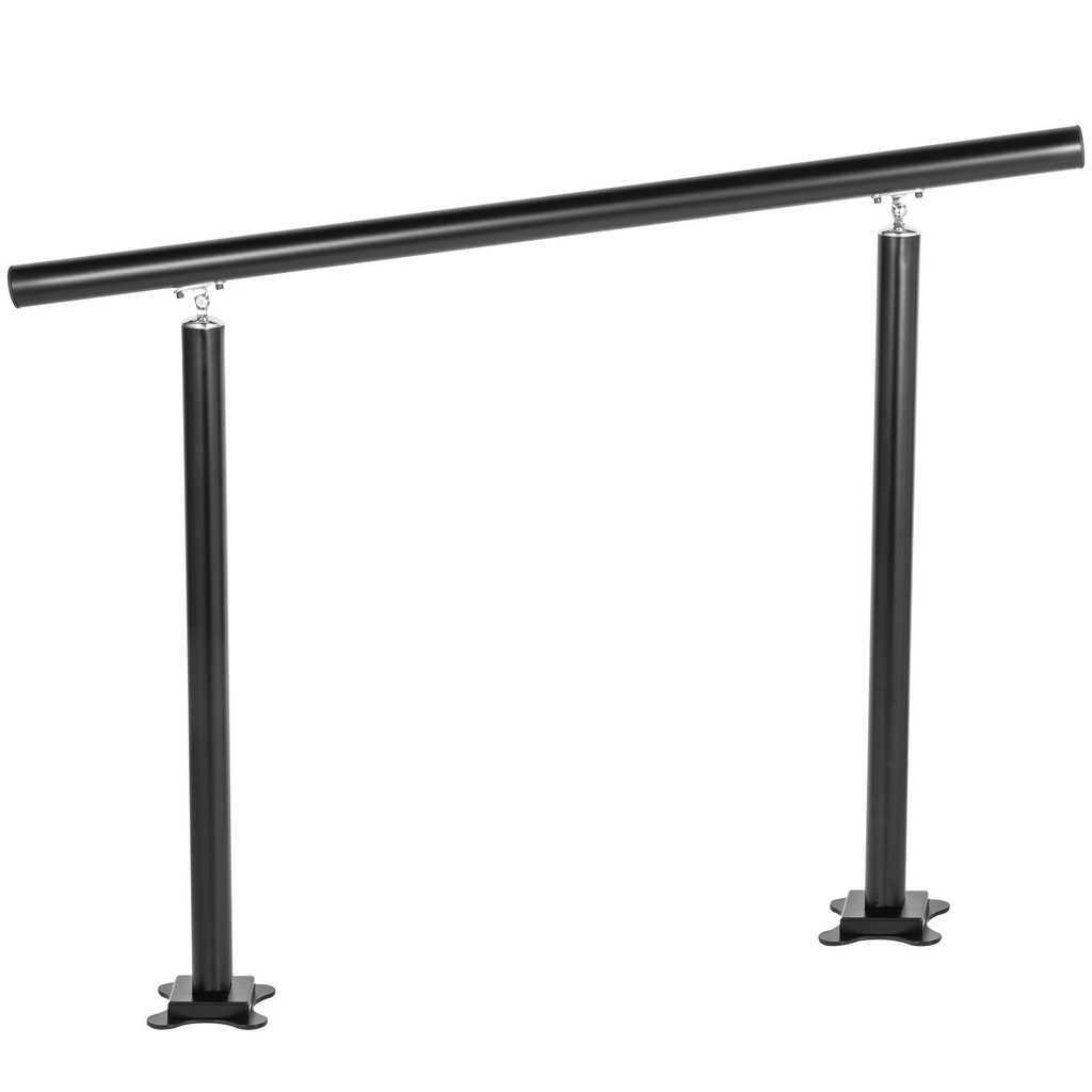 VEVOR Outdoor Stair Railing Kit, 3 FT Handrails 1-3 Steps, Adjustable Angle Black Aluminum Stair Hand Rail for The Elderly, Handrails for Outdoor Steps