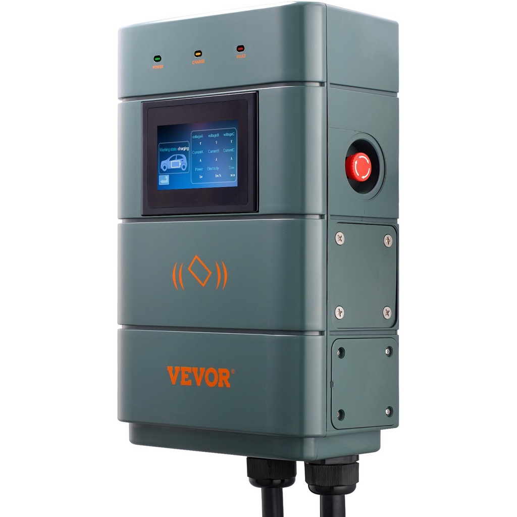 Estación de carga para vehículos eléctricos VEVOR de nivel 2 ajustable de 0 a 48 A cargador inteligente para vehículos eléctricos con enchufe NEMA 6-50 de 11,5 kW y 240 V con WiFi