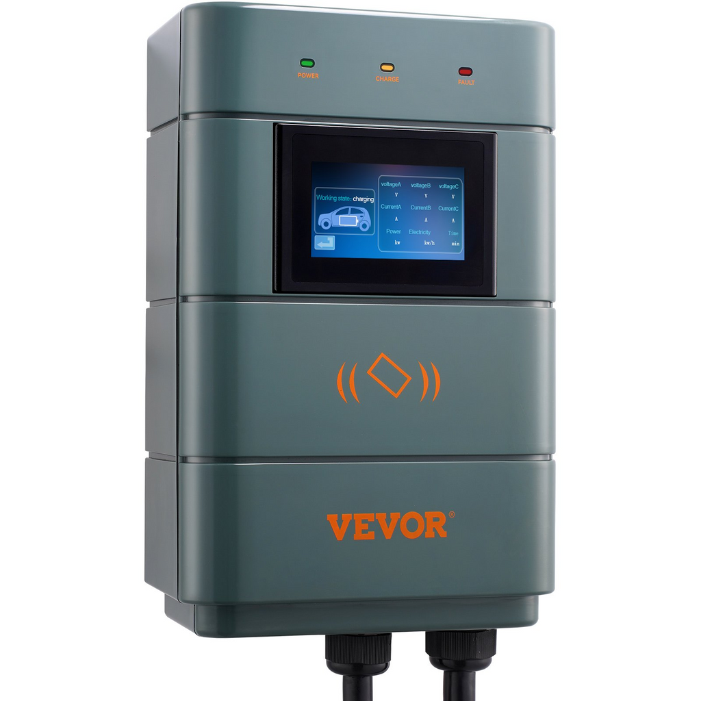 Estación de carga para vehículos eléctricos VEVOR de nivel 2 ajustable de 0 a 48 A cargador inteligente para vehículos eléctricos con enchufe NEMA 6-50 de 11,5 kW y 240 V con WiFi