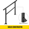 Pasamanos para escaleras de exterior VEVOR de 47,6 x 35,2 pulgadas ajustable de 0 a 30 grados negro para escaleras de 3 a 4 escalones