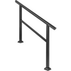Pasamanos para escaleras de exterior VEVOR de 47,6 x 35,2 pulgadas ajustable de 0 a 30 grados negro para escaleras de 3 a 4 escalones