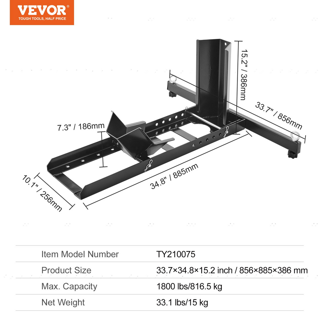 Soporte vertical para rueda de motocicleta capacidad de 1800 lb