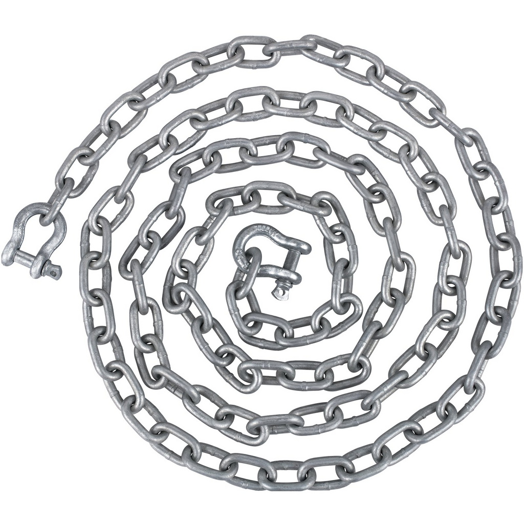 Cadena de ancla VEVOR de acero galvanizado de 20' x 5/16" de ancla de 3/8"  de 11650 lb  ancla de 9460 lb